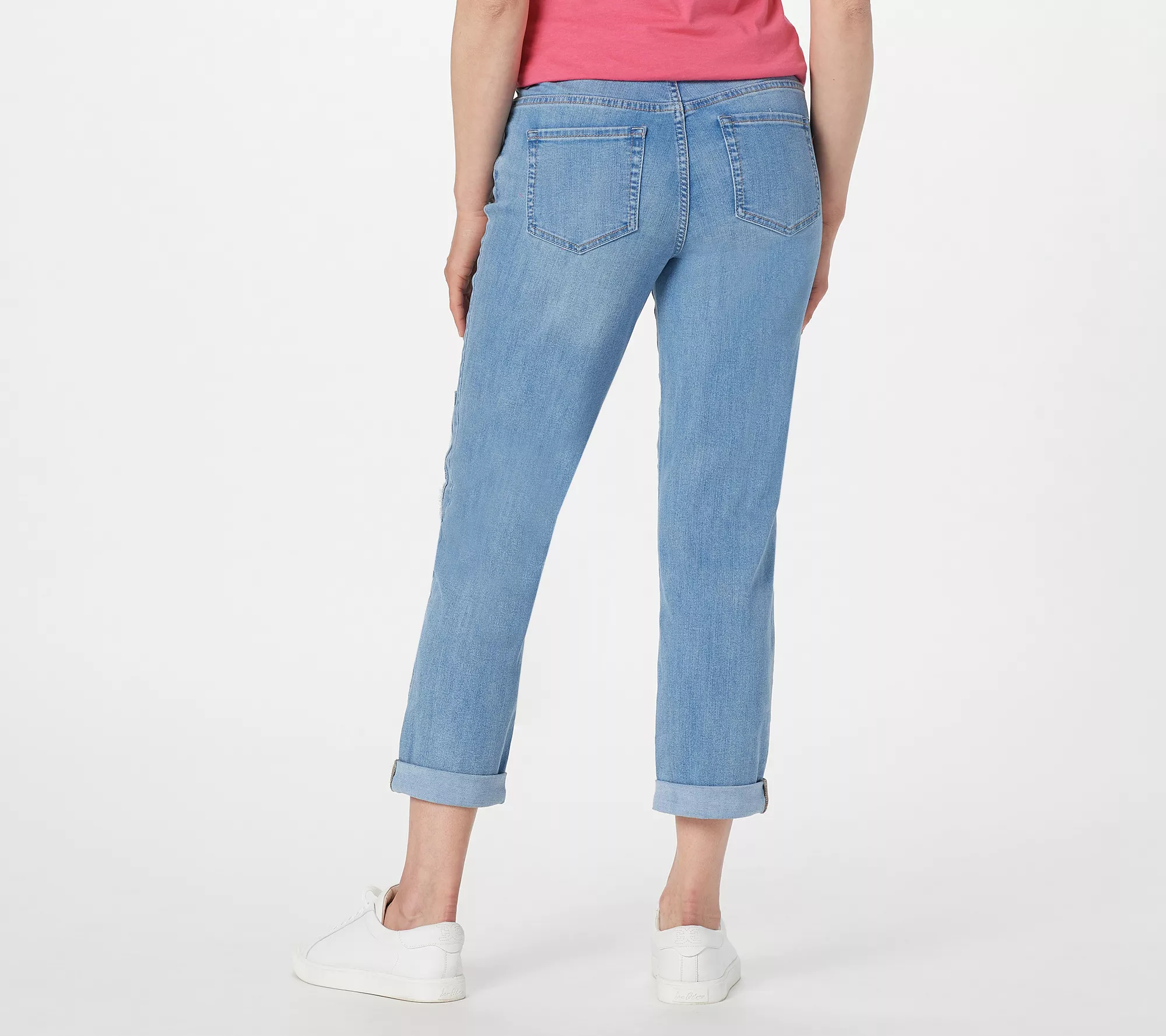 "As Is" LOGO Lavish by Lori Goldstein Reg. Indigo Slim-Leg Boyfriend Jeans