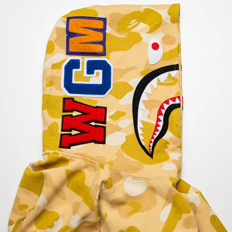 A Bathing Ape Color Camo Shark Pullover Hoodie - Yellow