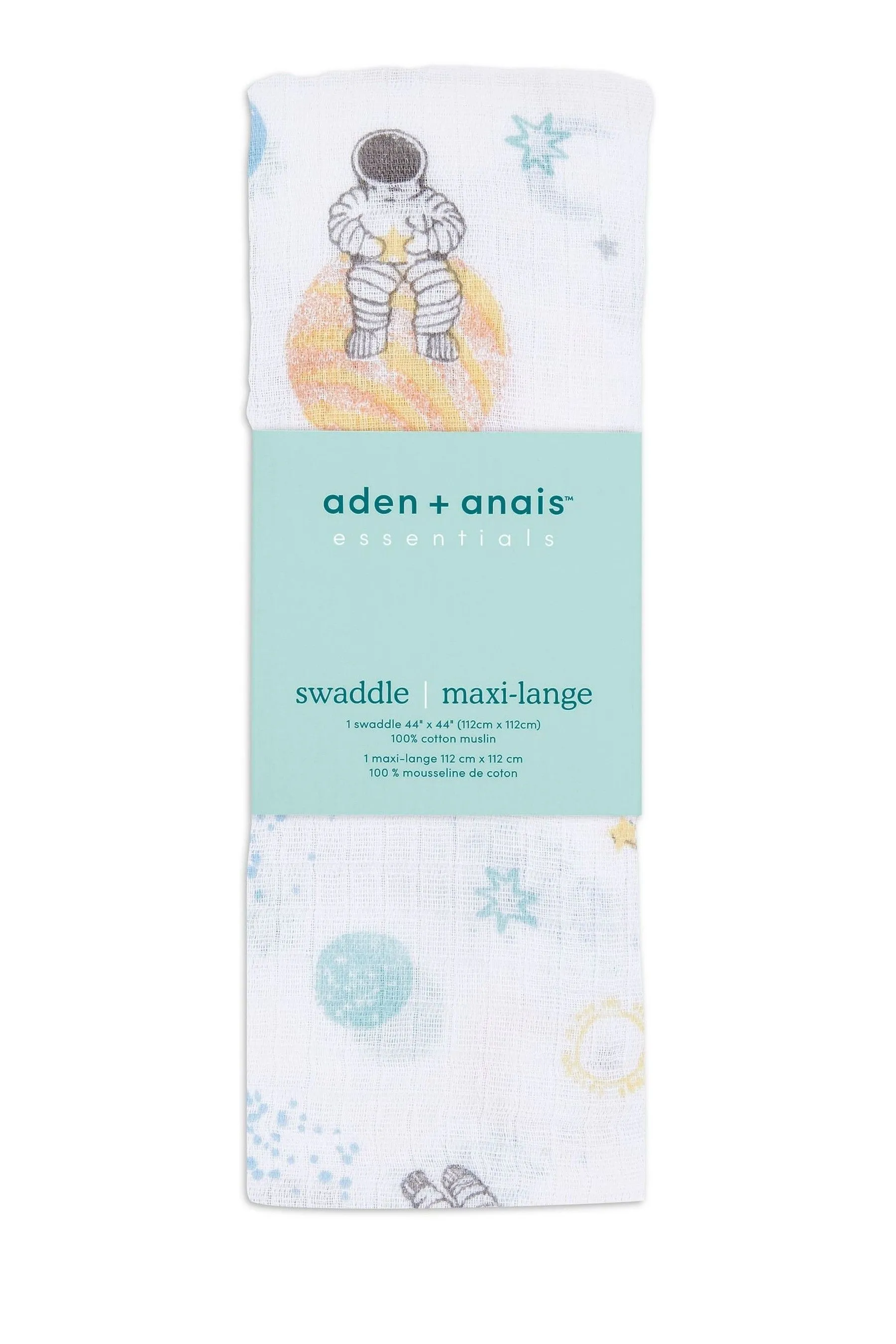 aden + anais Natural Essentials Cotton Muslin Blanket Space Explorers