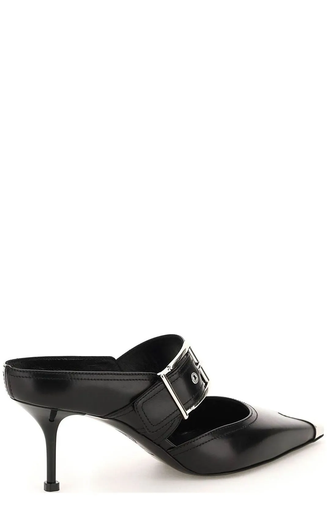 Alexander McQueen Pointed-Toe Heeled Mules