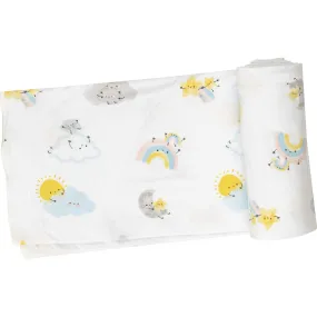 Angel Dear Happy Weather Swaddle Blanket, White