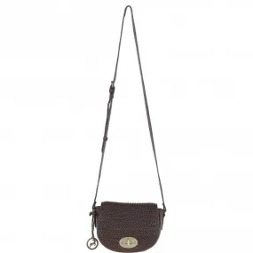 Ashwood Leather Crossbody Bag with Woven Details Brown: GV-63753