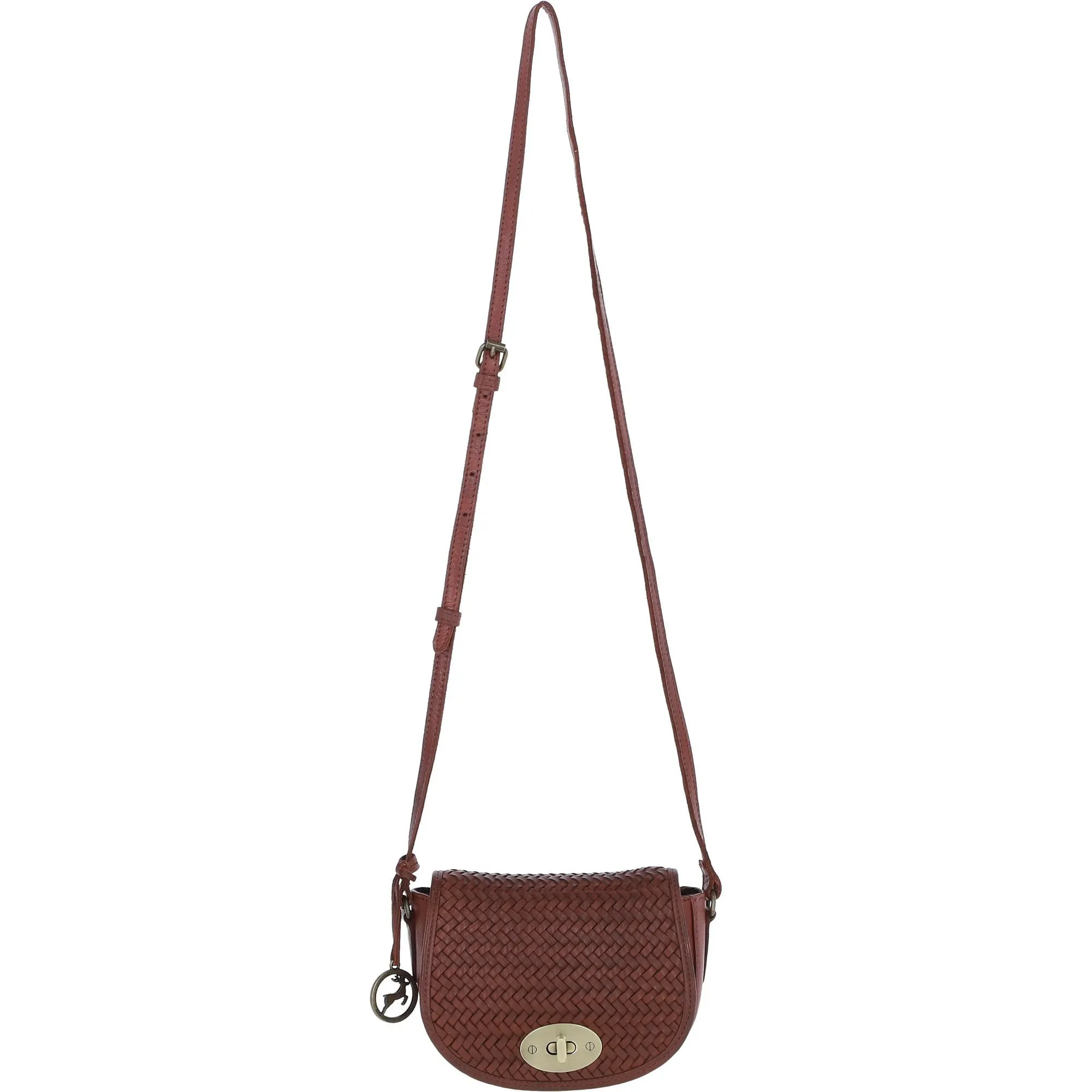 Ashwood Leather Crossbody Bag with Woven Details Tan: GV-63753