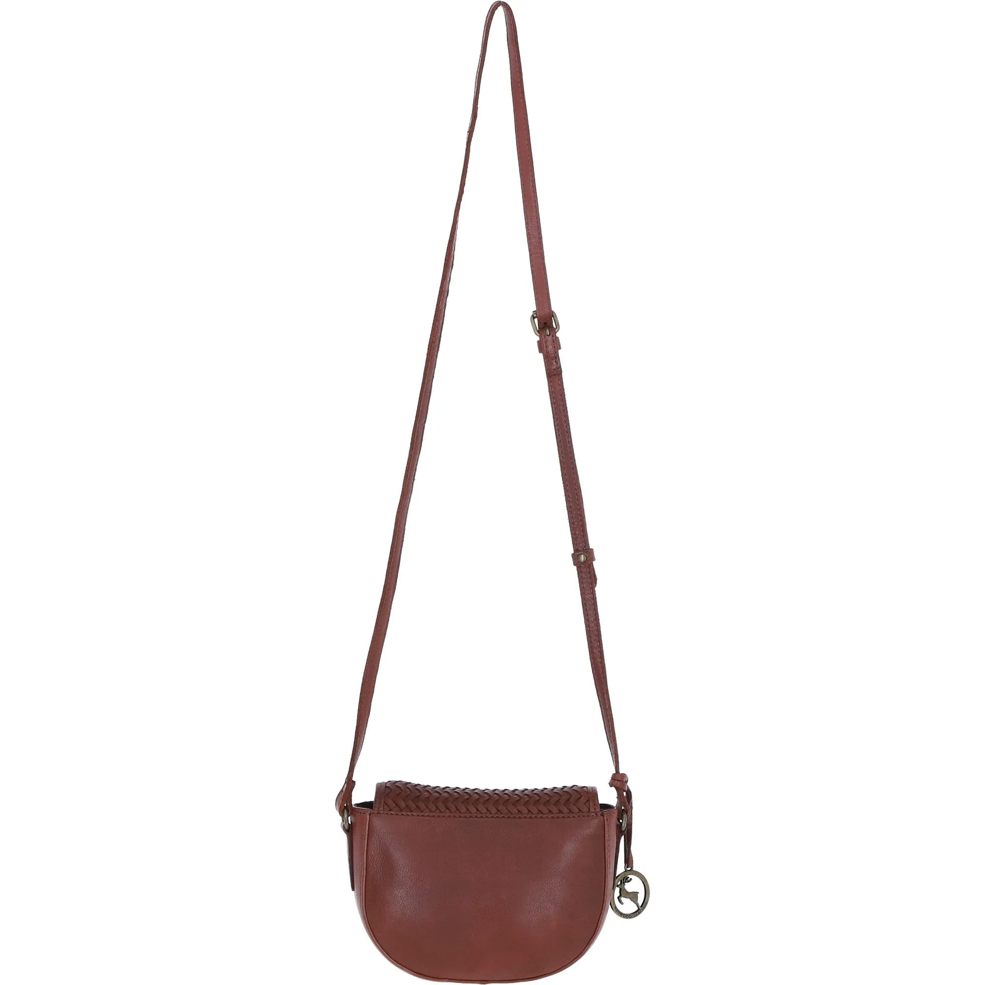 Ashwood Leather Crossbody Bag with Woven Details Tan: GV-63753