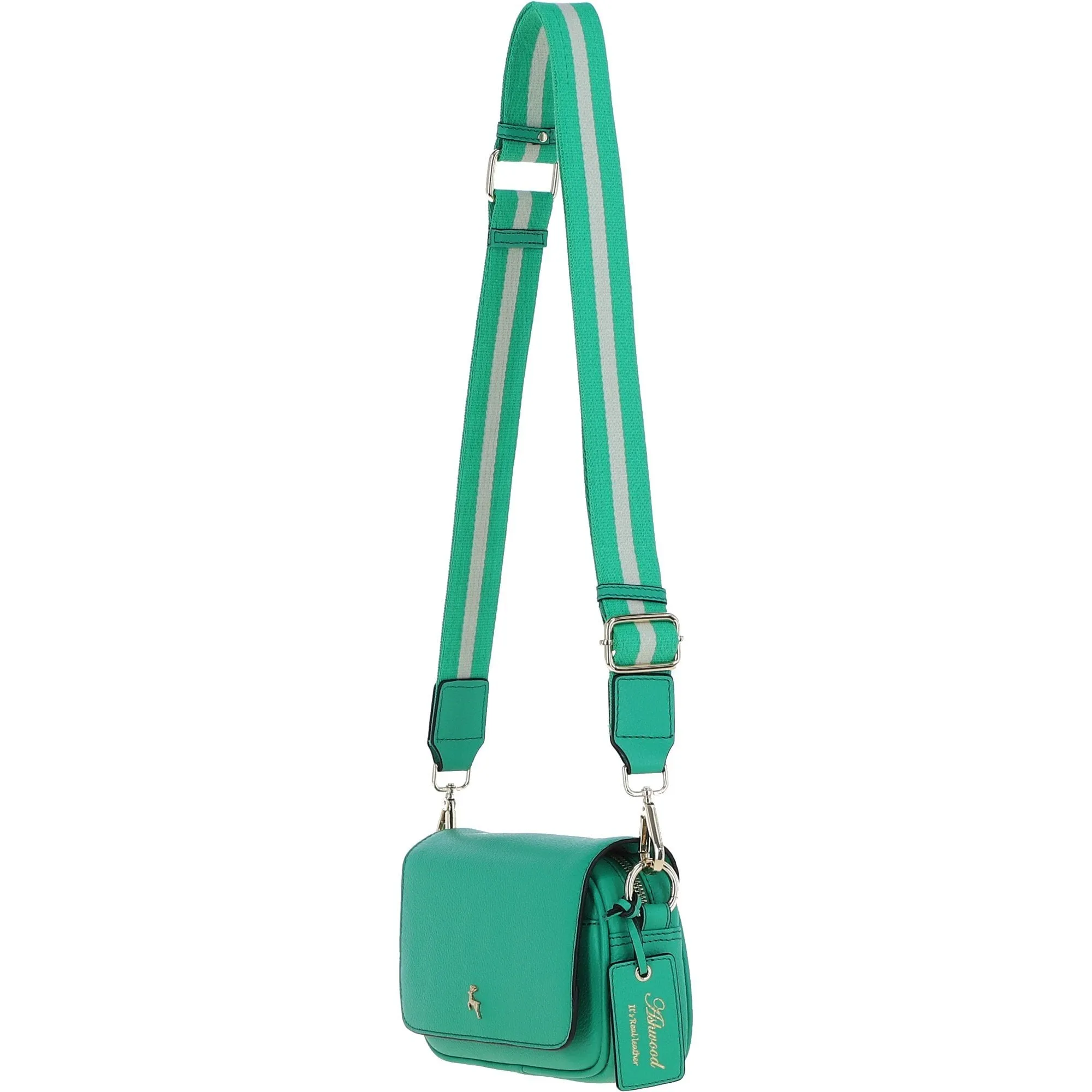 Ashwood Real Leather Flapover Crossbody Bag Gumdrop Green: 64295