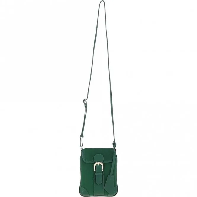 Ashwood Suede & Leather Small Crossbody Bag Green: S-11