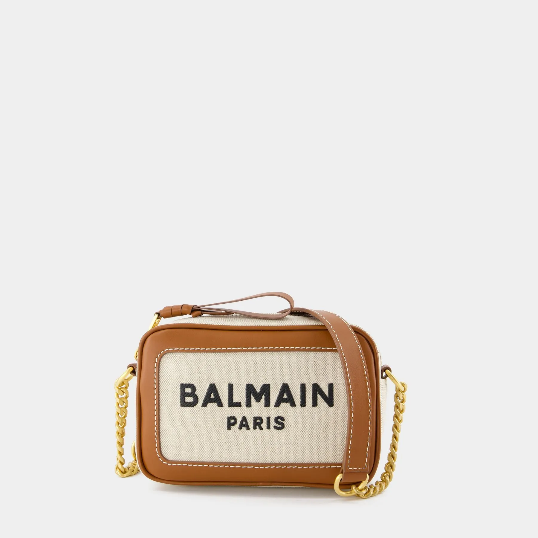 Balmain  B-Army Camera Case Crossbody - Balmain - Canvas - White/Brown