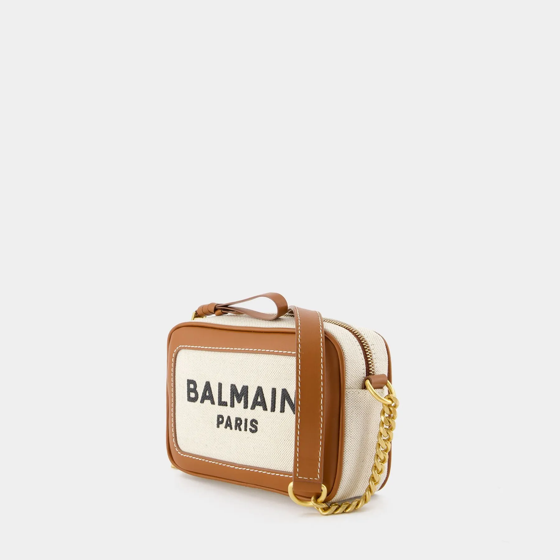 Balmain  B-Army Camera Case Crossbody - Balmain - Canvas - White/Brown