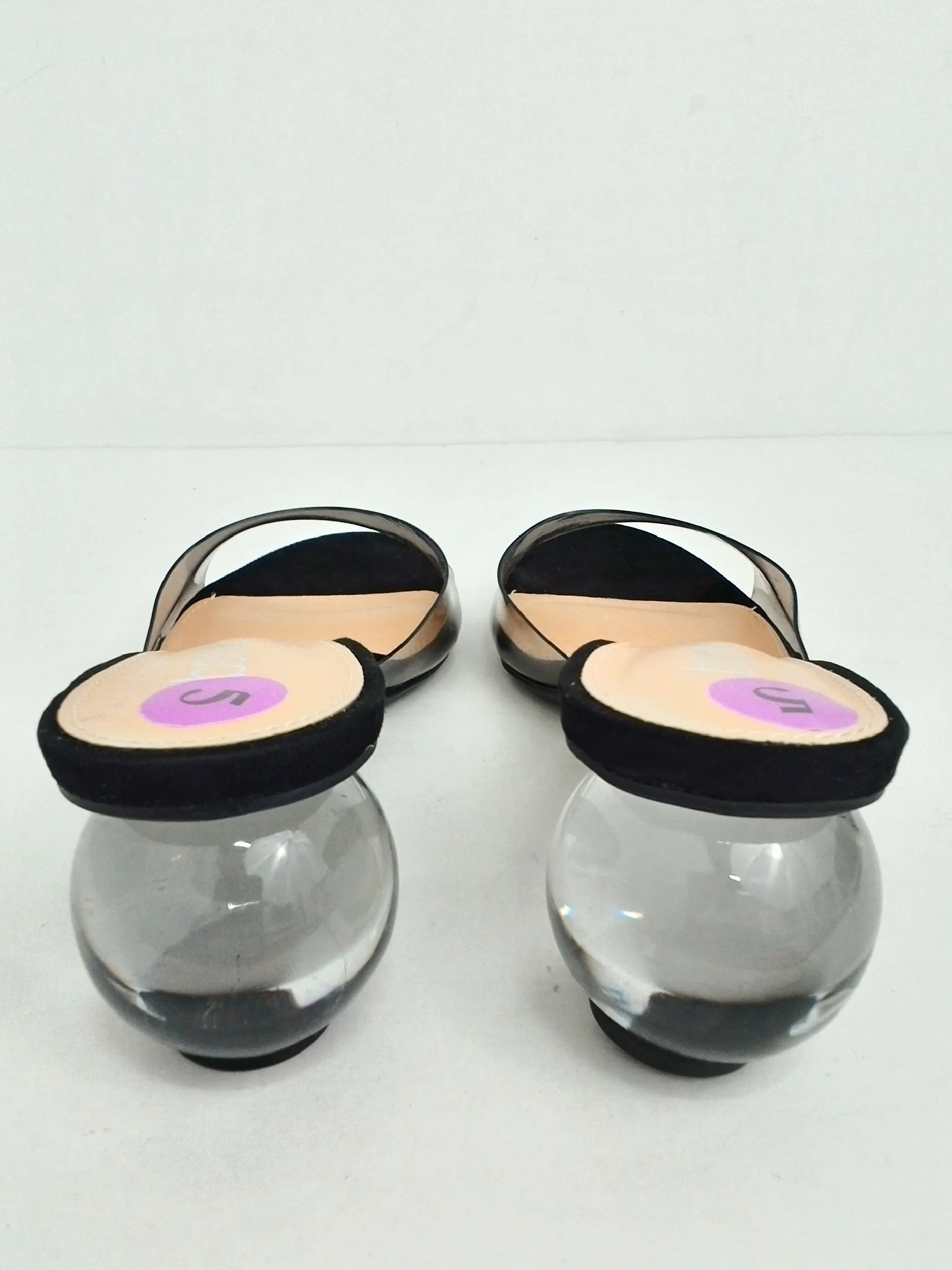 Bar III Women's Cally Black/Clear Mules Size 5 M