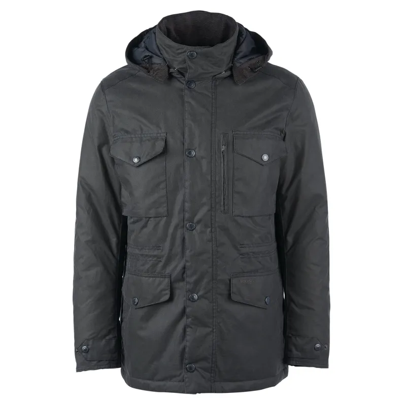 Barbour Winter Sapper Wax Jacket Grey Classic Black Slate MWX2203GY54