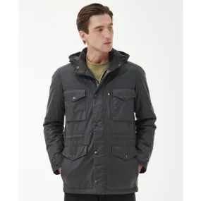 Barbour Winter Sapper Wax Jacket Grey Classic Black Slate MWX2203GY54