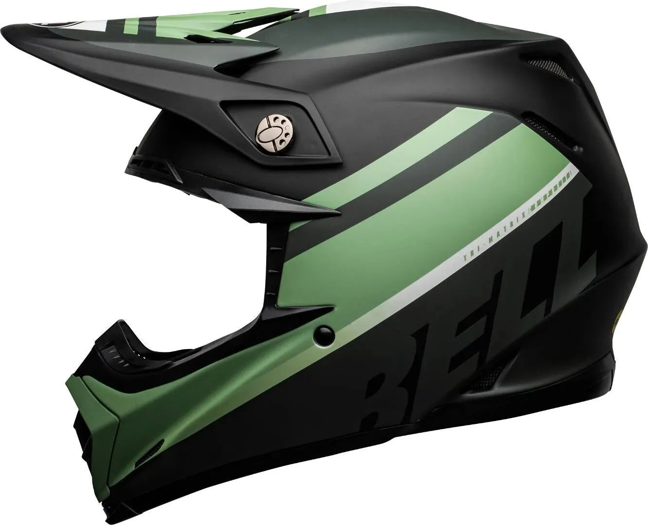 Bell Moto-9 MIPS Full Face Helmet - Prophecy - Matt Black-Dark Green