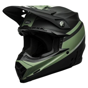 Bell Moto-9 MIPS Full Face Helmet - Prophecy - Matt Black-Dark Green