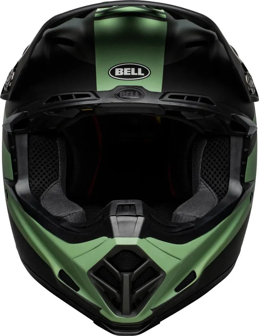 Bell Moto-9 MIPS Full Face Helmet - Prophecy - Matt Black-Dark Green