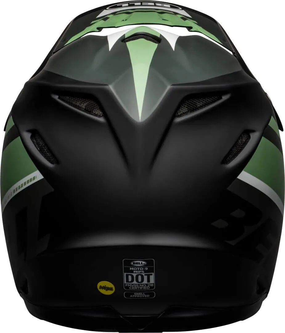 Bell Moto-9 MIPS Full Face Helmet - Prophecy - Matt Black-Dark Green