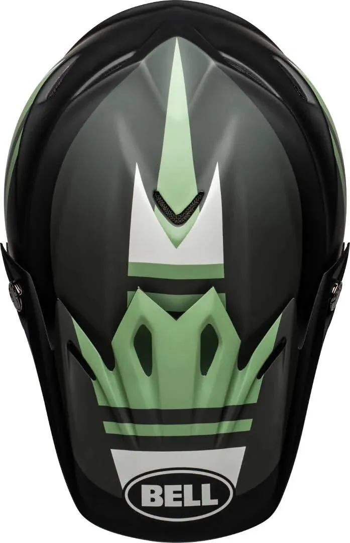 Bell Moto-9 MIPS Full Face Helmet - Prophecy - Matt Black-Dark Green