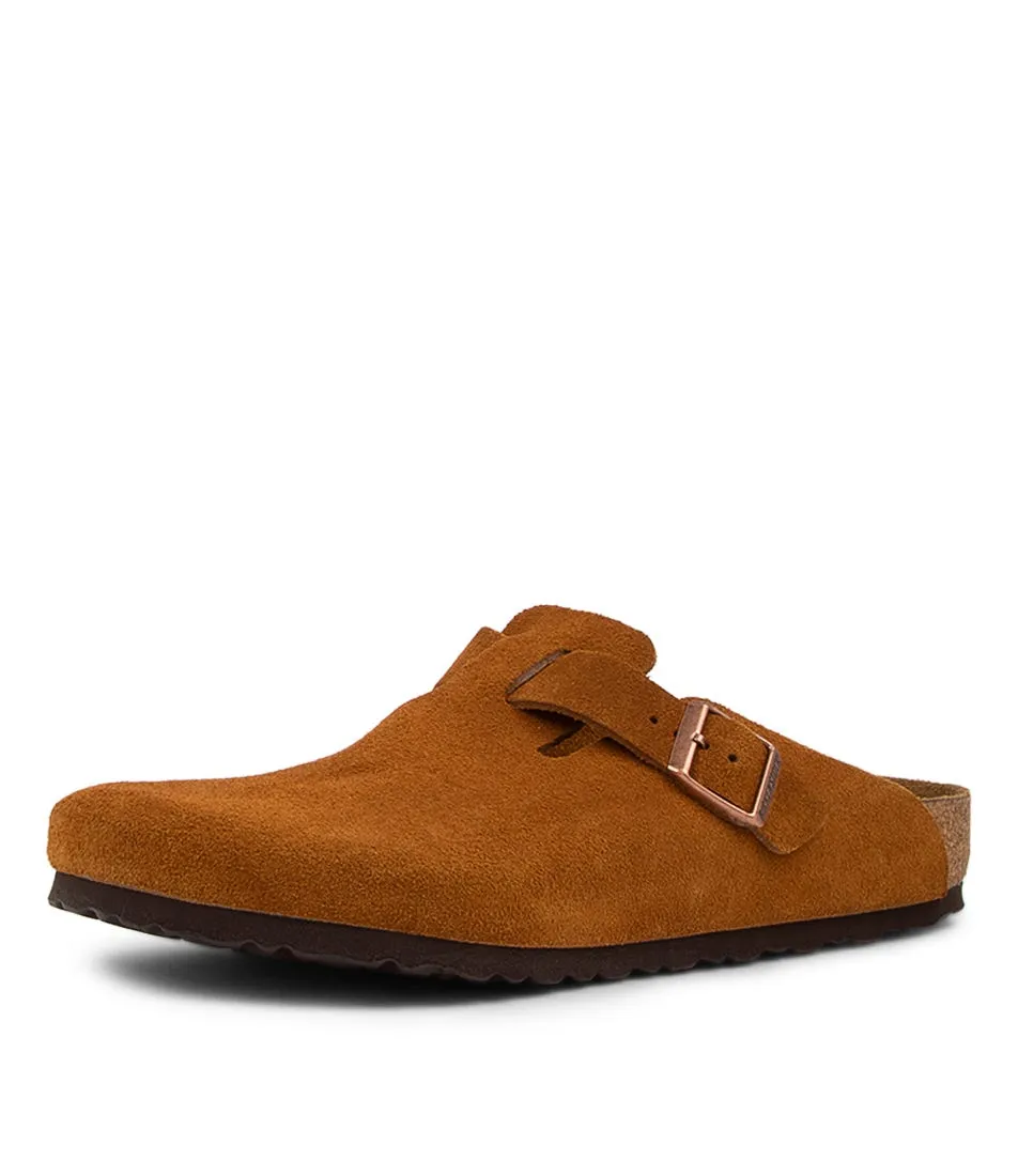 BIRKENSTOCK Boston Sfb Men's Mink Suede Mules