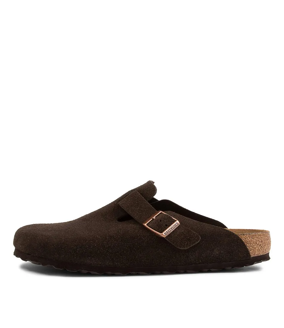 BIRKENSTOCK Boston Sfb Men's Mocca Suede Mules