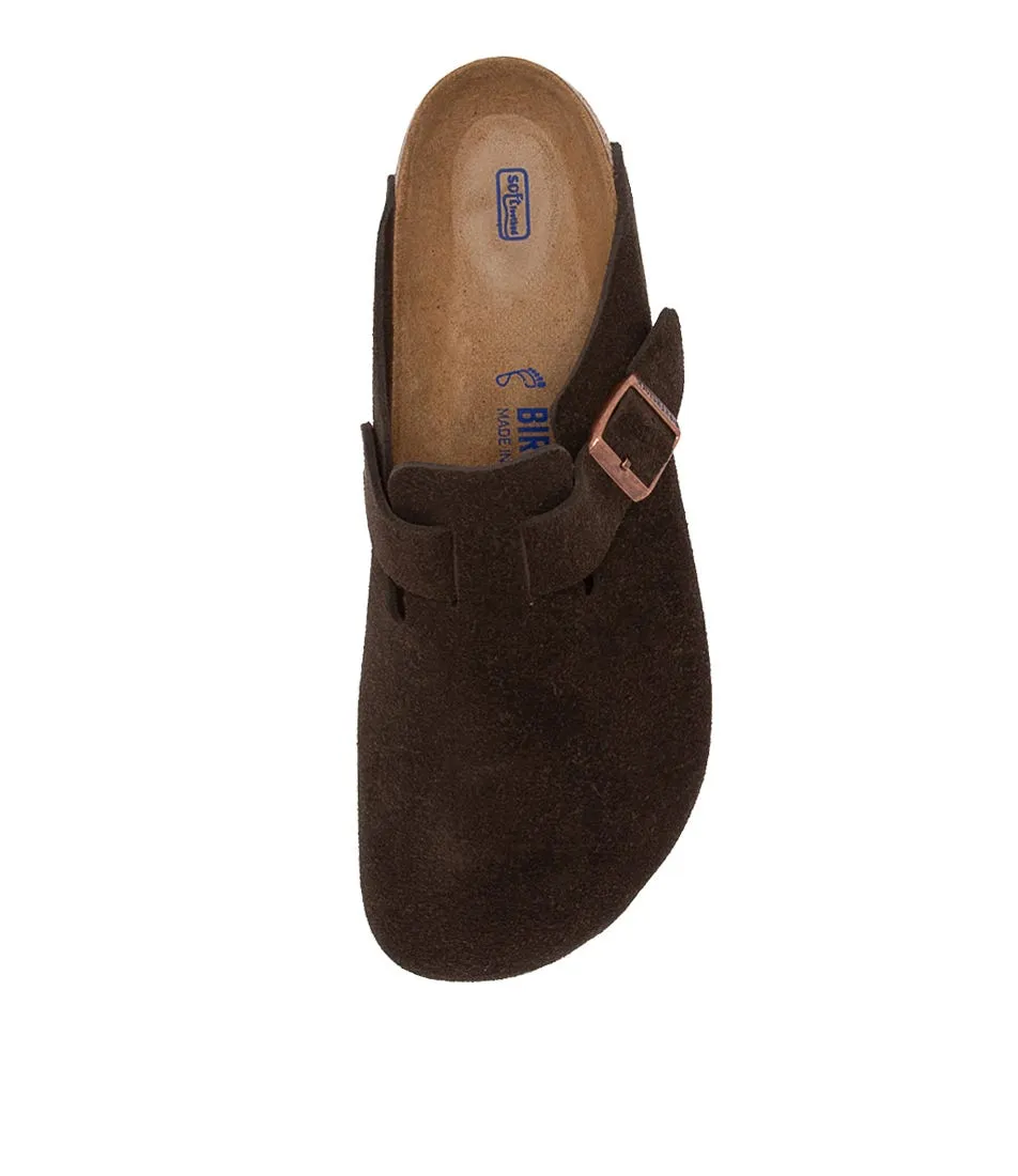 BIRKENSTOCK Boston Sfb Men's Mocca Suede Mules