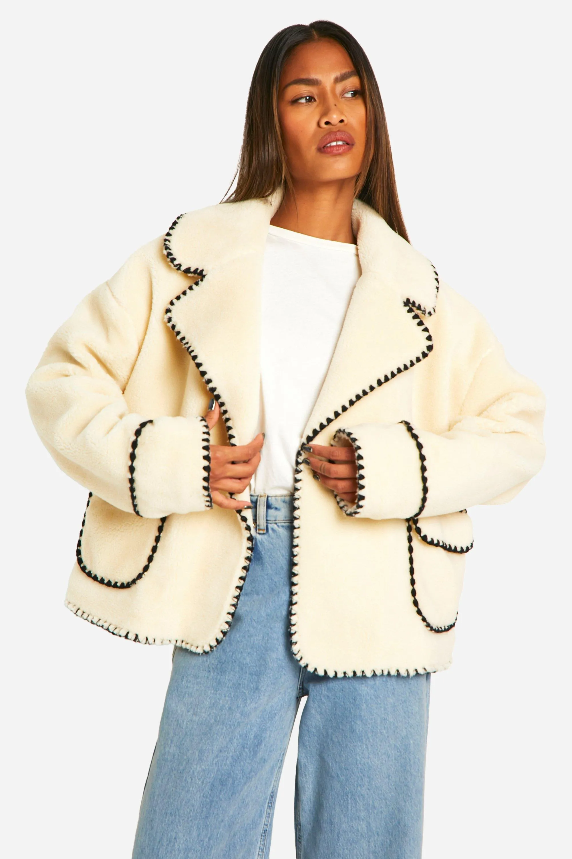 Blanket Stitch Teddy Jacket