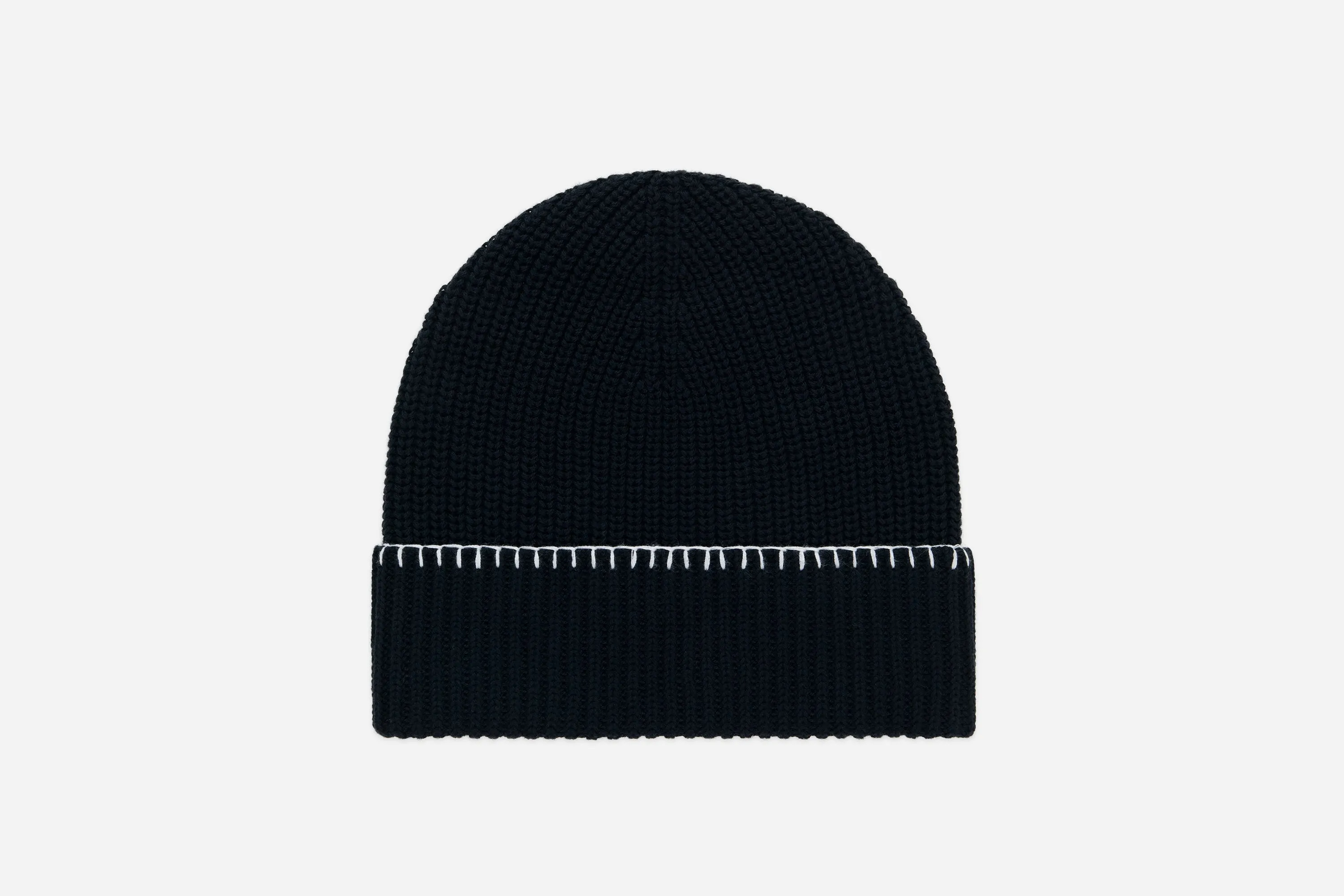 Blanket Stitch Watch Cap ~ Black