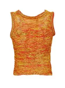 Bloke sleeveless Orange Marl Knit Top