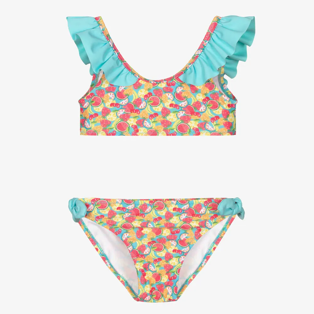 Blue & Pink Fruits Bikini