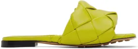 Bottega Veneta Green Intreccio Lido Flat Sandals