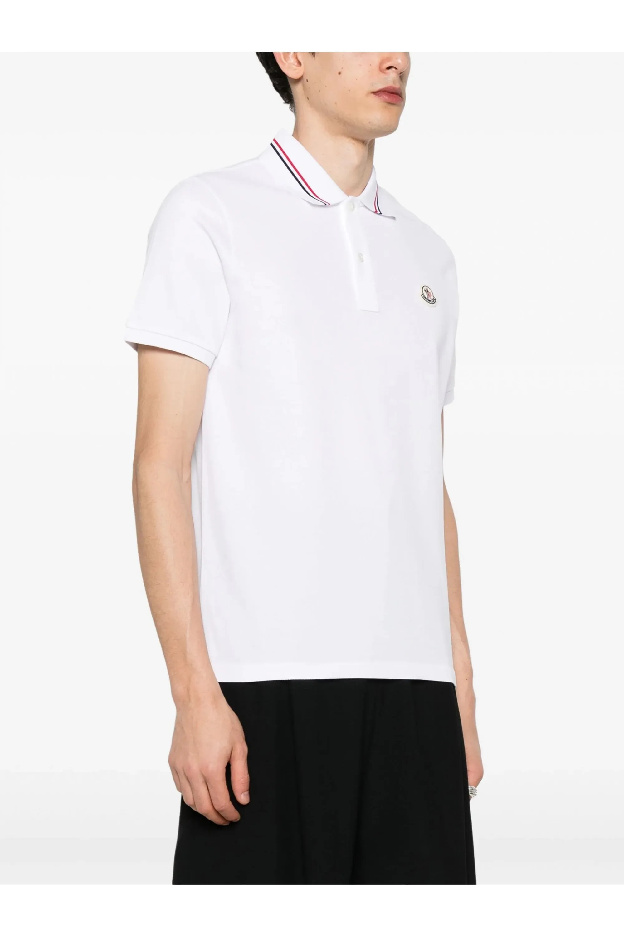 Branded Collar Polo Shirt White