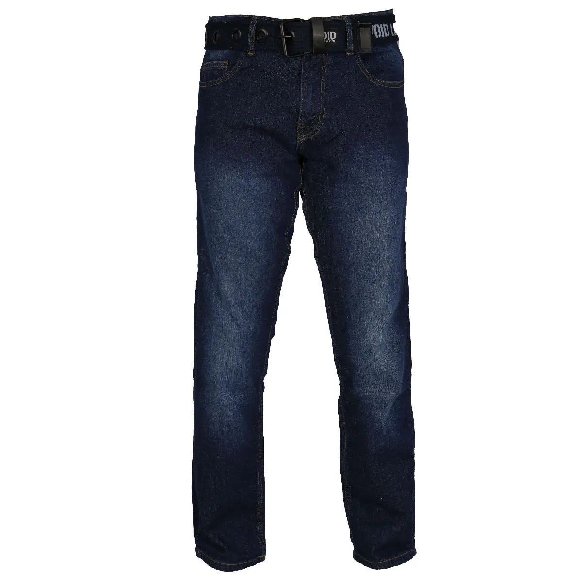 Buy Mens Super Stretch Straight Leg Cotton Jeans with Belt Zip Fly 28-44 VOID LDN - Fast UK Delivery | Insight Clothing