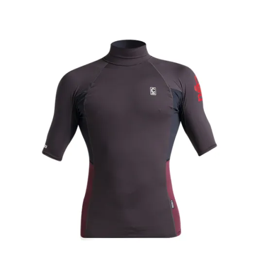 C Skins NuWave Rash X Mens Rash Vest - Anthracite/Bluestone/Wine