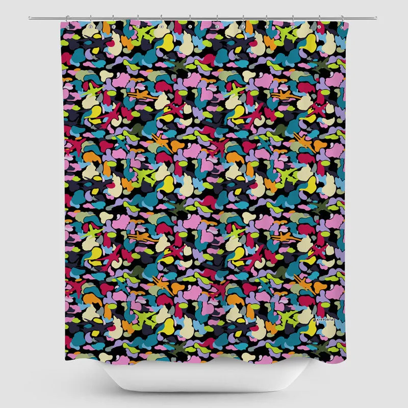 Camouflage Plane - Shower Curtain