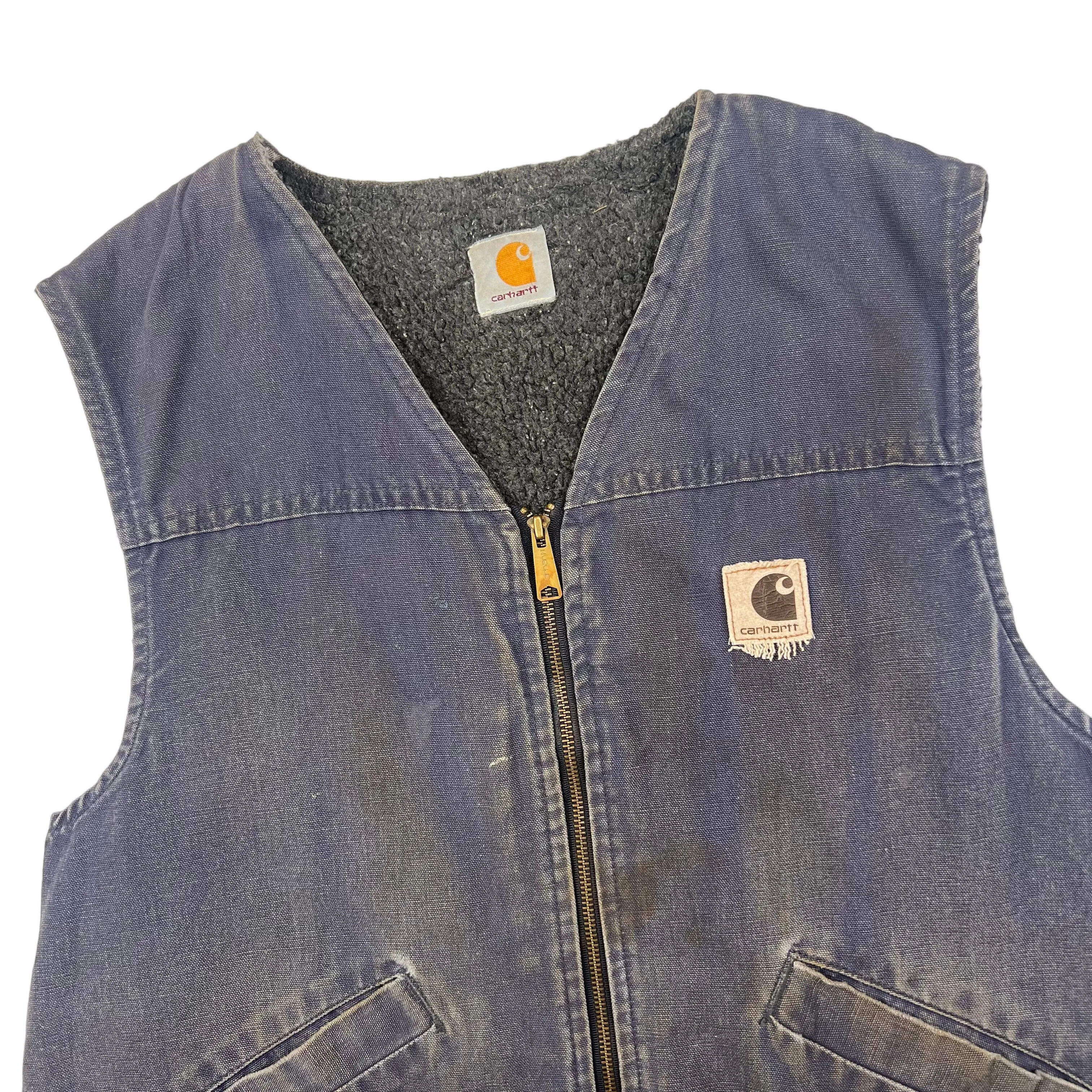 Carhartt Fleece Lined Blue Denim Vest