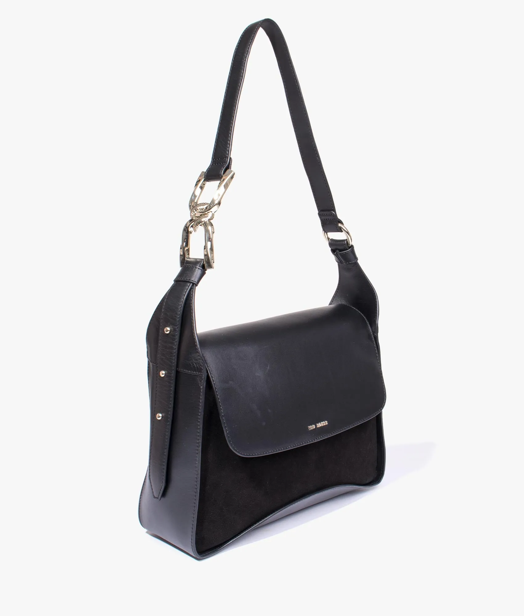 Cheriah chain detail mini shoulder bag in black