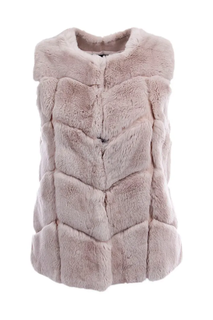 Chevron Rabbit Fur Vest