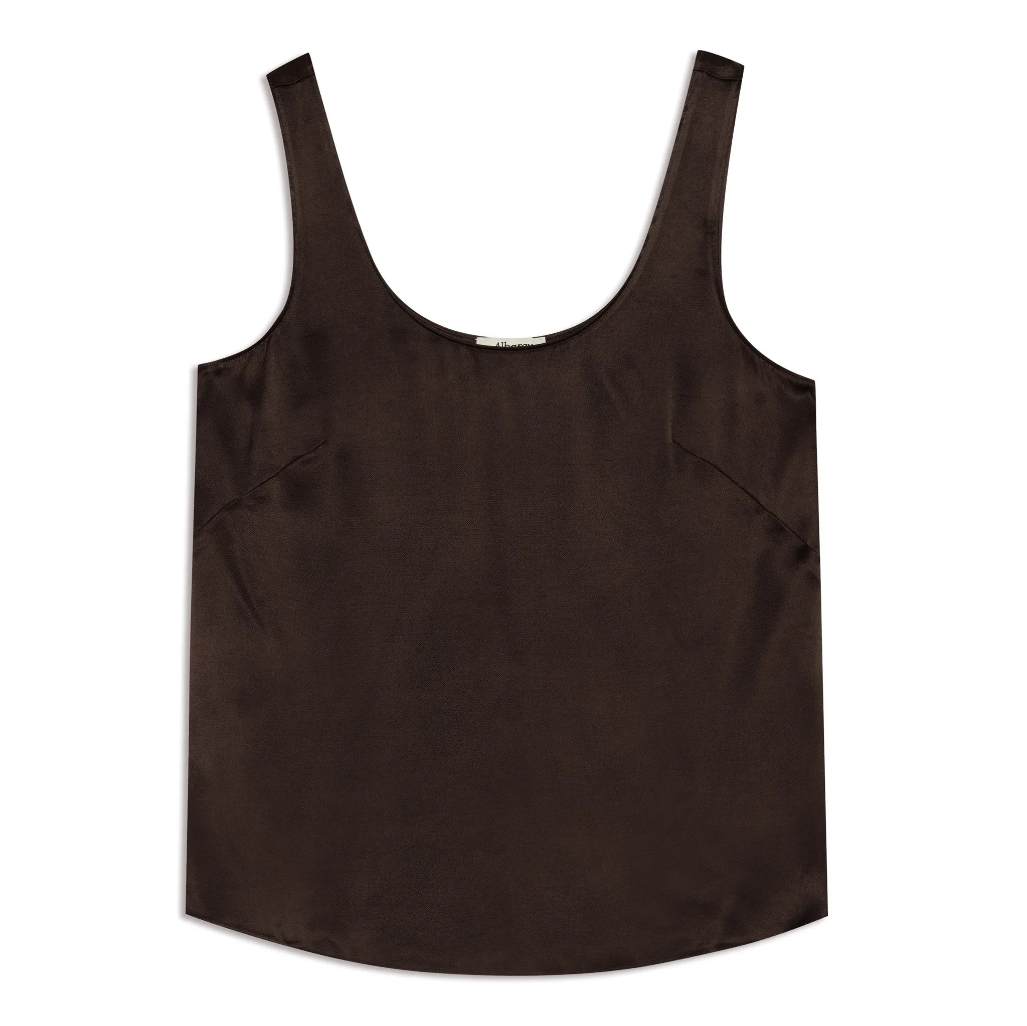 Chocolate Satin Scoop Neck Vest