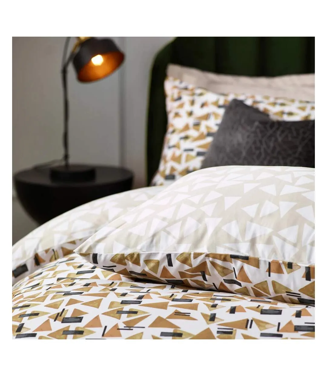 City cotton abstract duvet cover set toffee Hoem