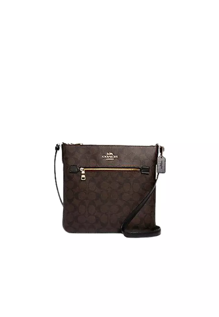 Coach Coach Signature Rowan File C1554 Crossbody Bag In Brown Black