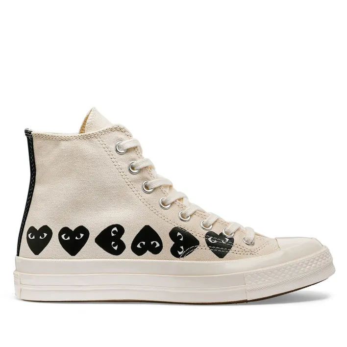 Comme des Garons PLAY Multi Black Heart Chuck Taylor All Star '70 High Sneakers - Beige - AZ-K127-001-2