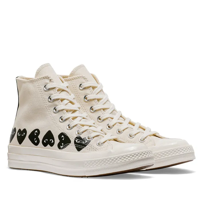 Comme des Garons PLAY Multi Black Heart Chuck Taylor All Star '70 High Sneakers - Beige - AZ-K127-001-2