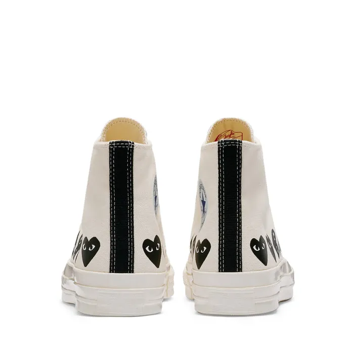 Comme des Garons PLAY Multi Black Heart Chuck Taylor All Star '70 High Sneakers - Beige - AZ-K127-001-2