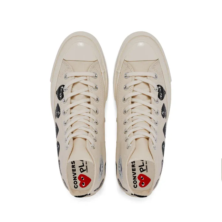 Comme des Garons PLAY Multi Black Heart Chuck Taylor All Star '70 High Sneakers - Beige - AZ-K127-001-2