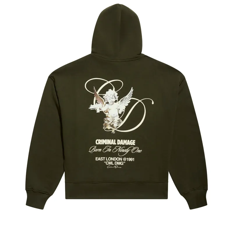 Criminal Damage Cherub Hoodie - Green