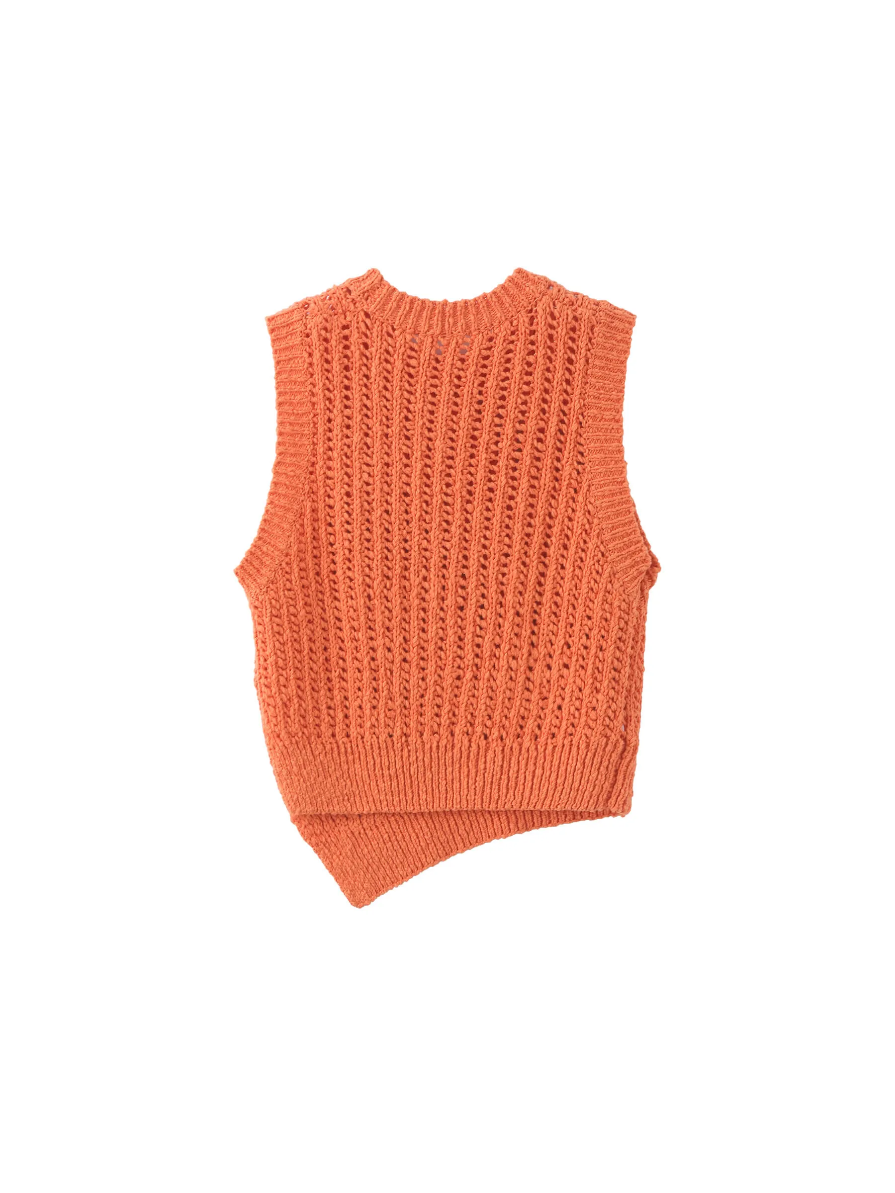 Cropped Asymmetric Knit Vest