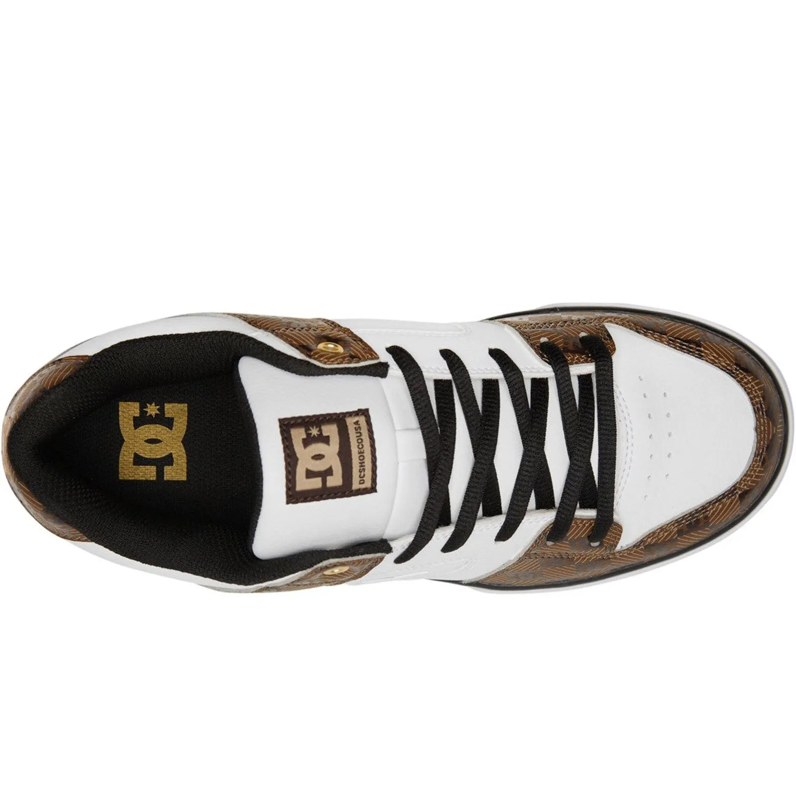 DC Pure SE Low Rise Retro Trainers - White/Brown