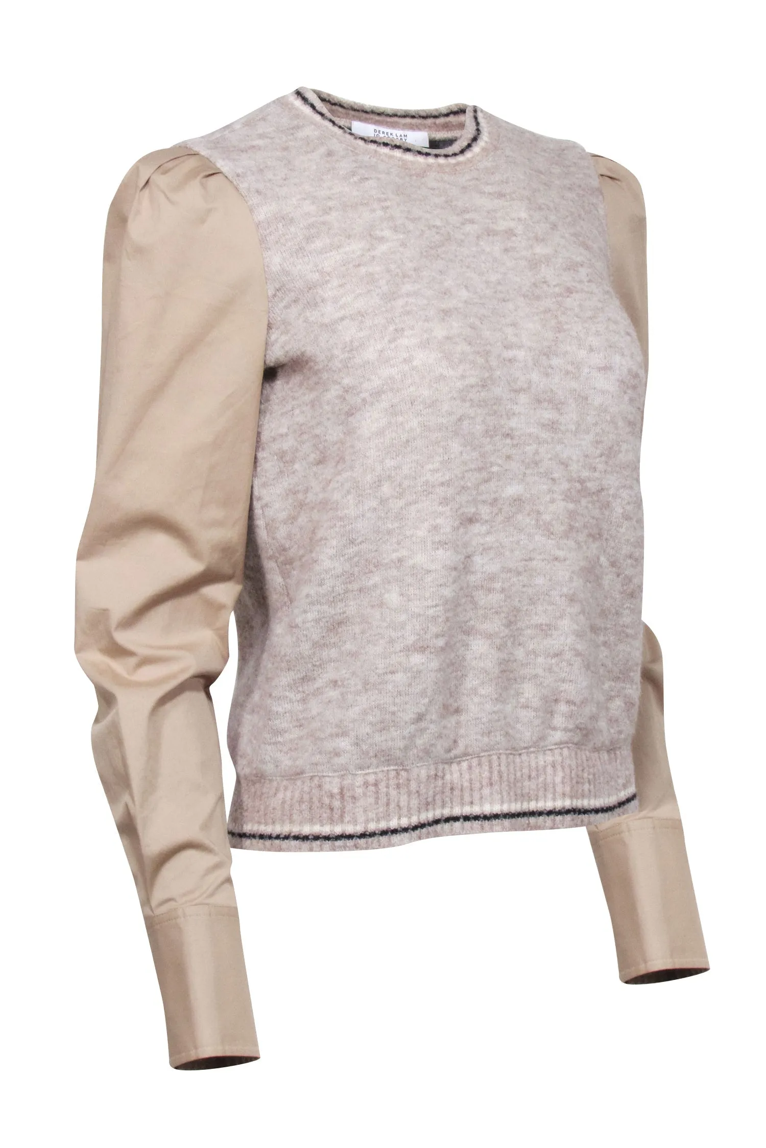 Derek Lam - Beige & Tan Mixed Media Sweater Sz XS