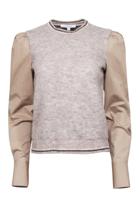 Derek Lam - Beige & Tan Mixed Media Sweater Sz XS