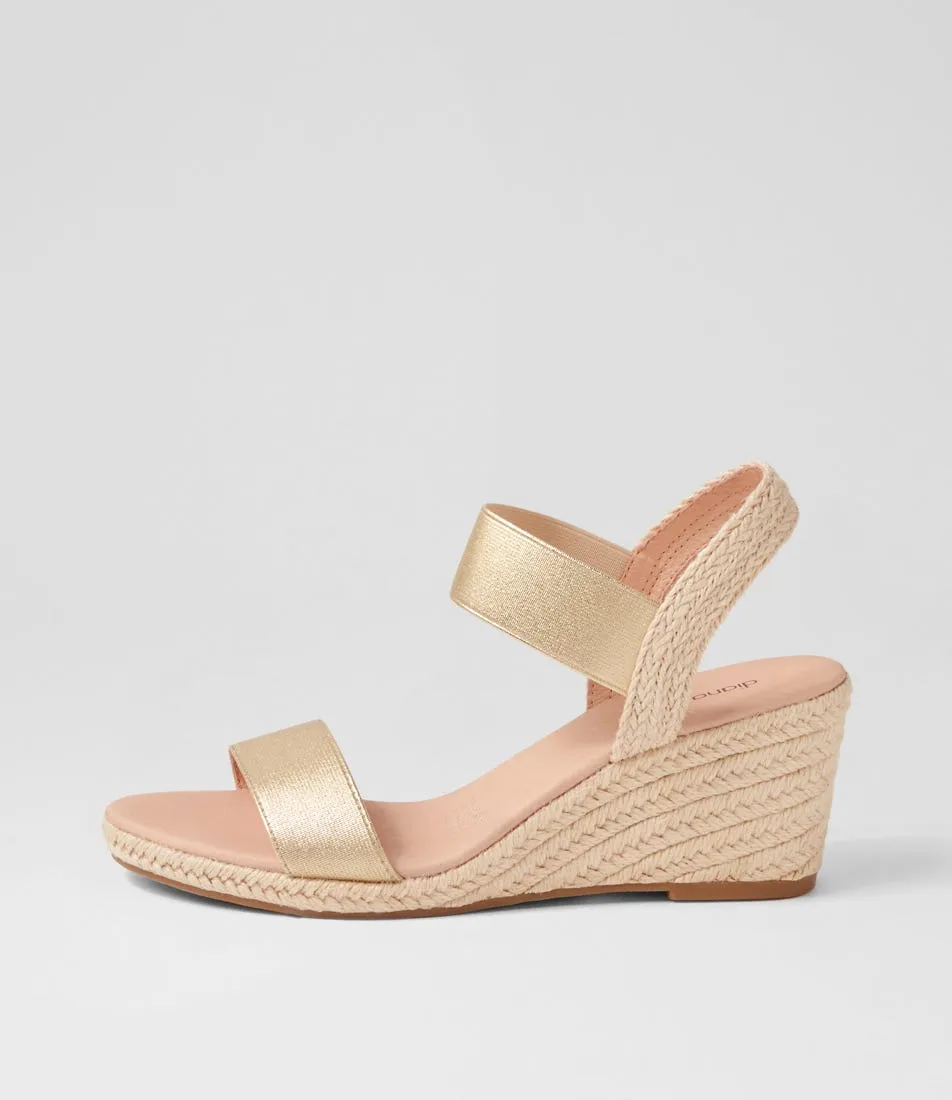 DIANA FERRARI Jeppattie Pale Gold Elastic Sandals