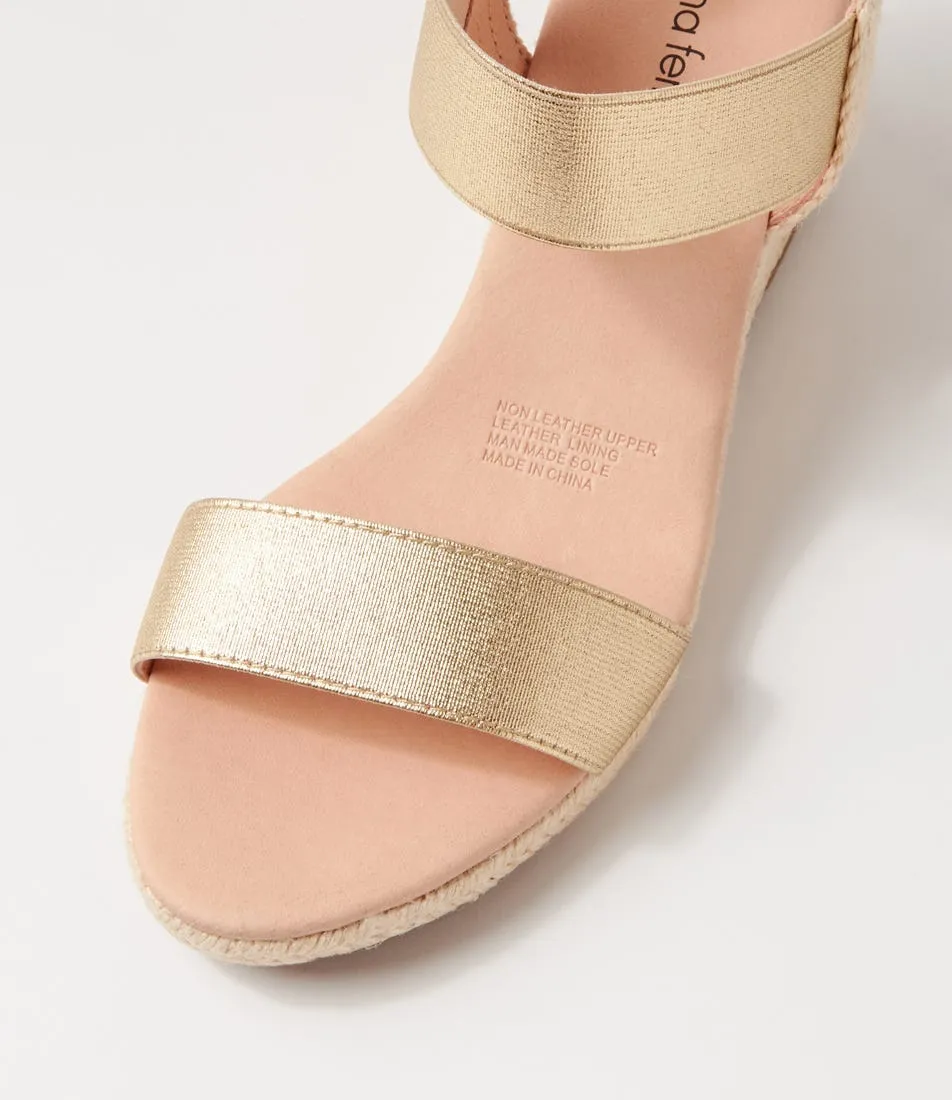 DIANA FERRARI Jeppattie Pale Gold Elastic Sandals