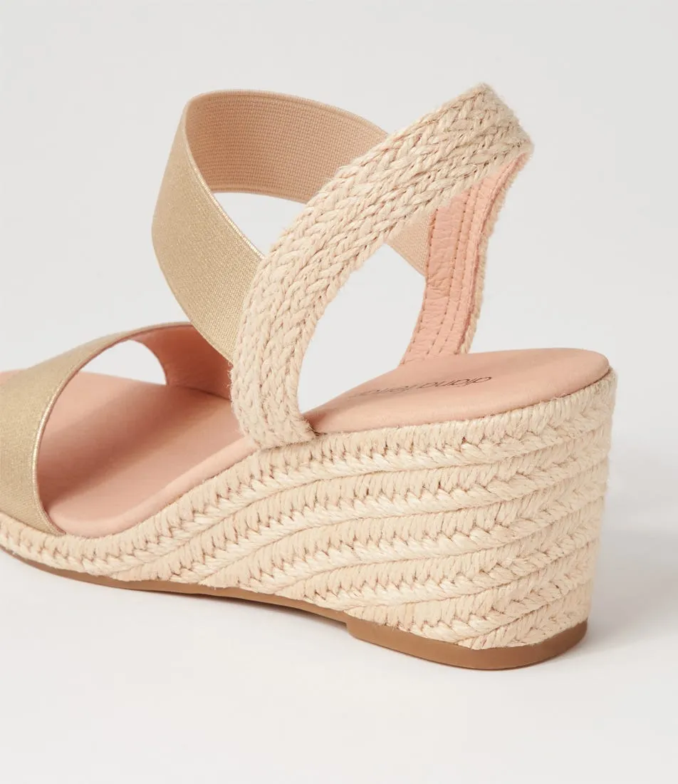 DIANA FERRARI Jeppattie Pale Gold Elastic Sandals